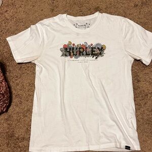 Hurley White Tee with Floral Design